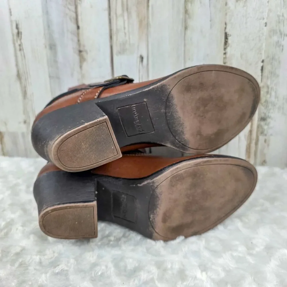 Unleashed Brown Western Ankle Booties Size 9.5